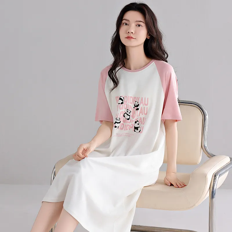 Shivs Nightgown Women's Pink White-2