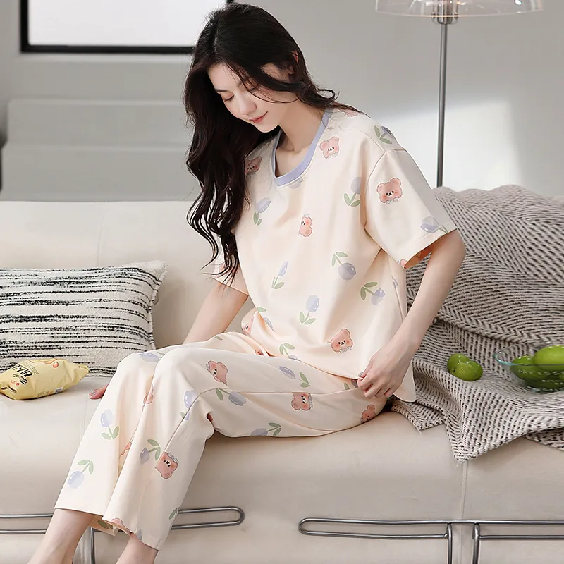 Shivs Pajama Set Women's Apricot-3