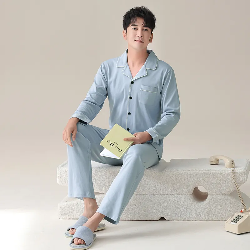 Shivs Pajama Set Men's Light Blue-5