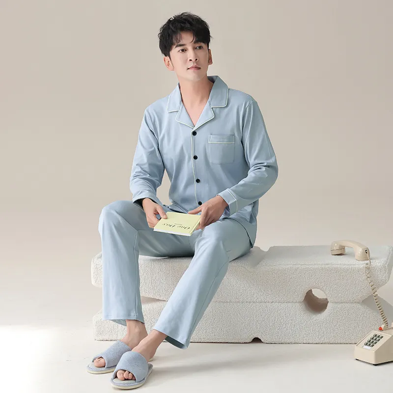 Shivs Pajama Set Men's Light Blue-4