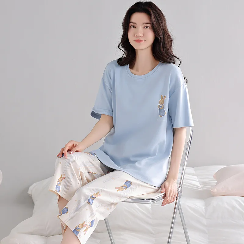 Shivs Pajama Set Women's Light Blue-4