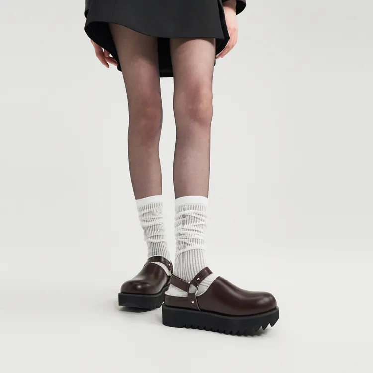 Lost In Echo Outer Platform Height Increasing Double Straps With Hook and Loop Buckle Boots-20