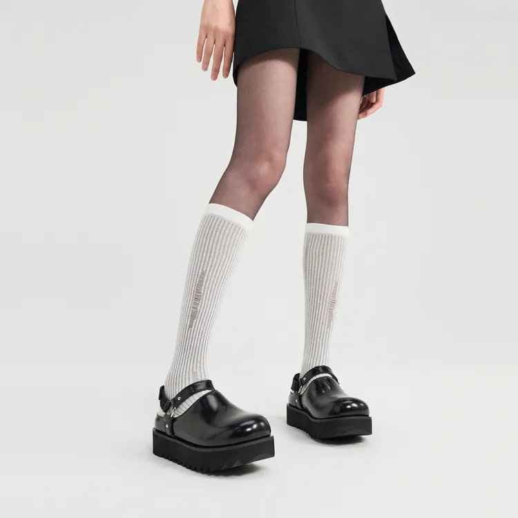 Lost In Echo Outer Platform Height Increasing Double Straps With Hook and Loop Buckle Boots-15