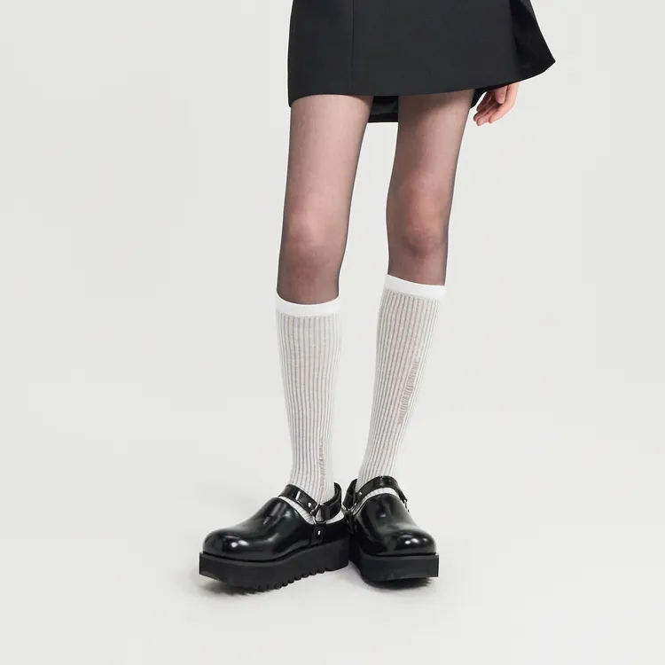 Lost In Echo Outer Platform Height Increasing Double Straps With Hook and Loop Buckle Boots-16