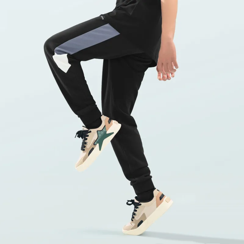 LiNing Knitted Sports Pants Men's Black Blue-7