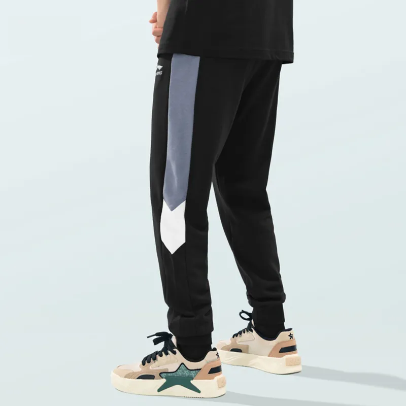 LiNing Knitted Sports Pants Men's Black Blue-5