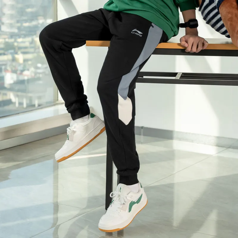 LiNing Knitted Sports Pants Men's Black Blue-2