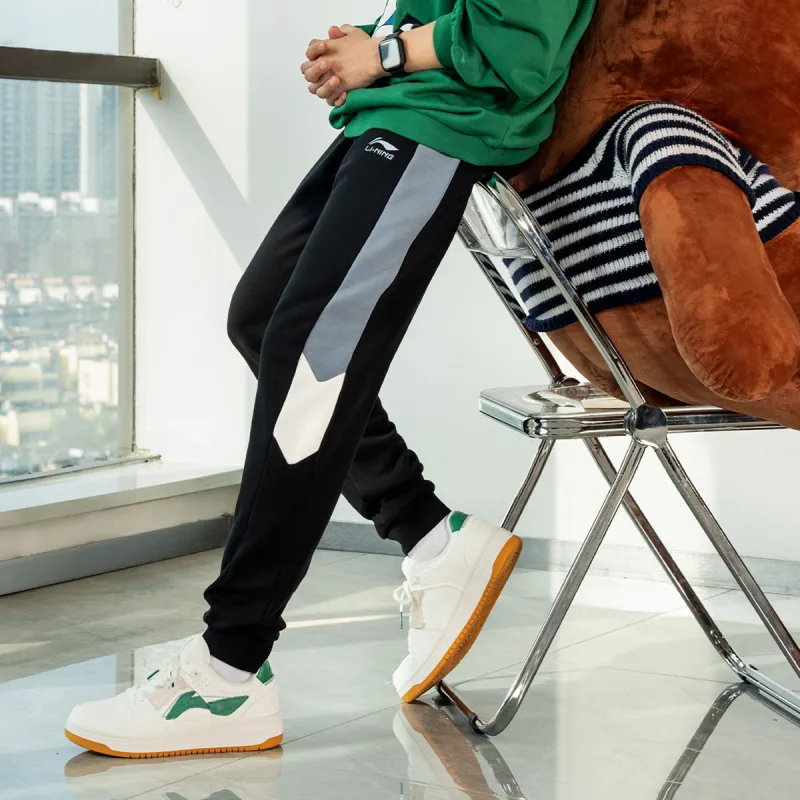 LiNing Knitted Sports Pants Men's Black Blue-4