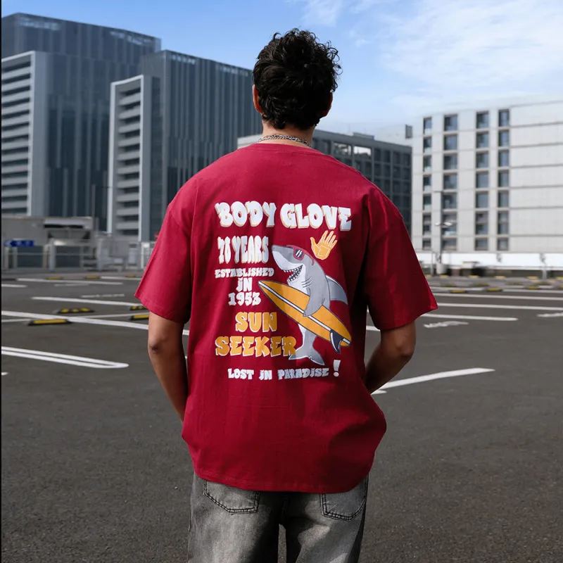 BODY GLOVE Drop Shoulder Sleeve T Shirt Unisex-19