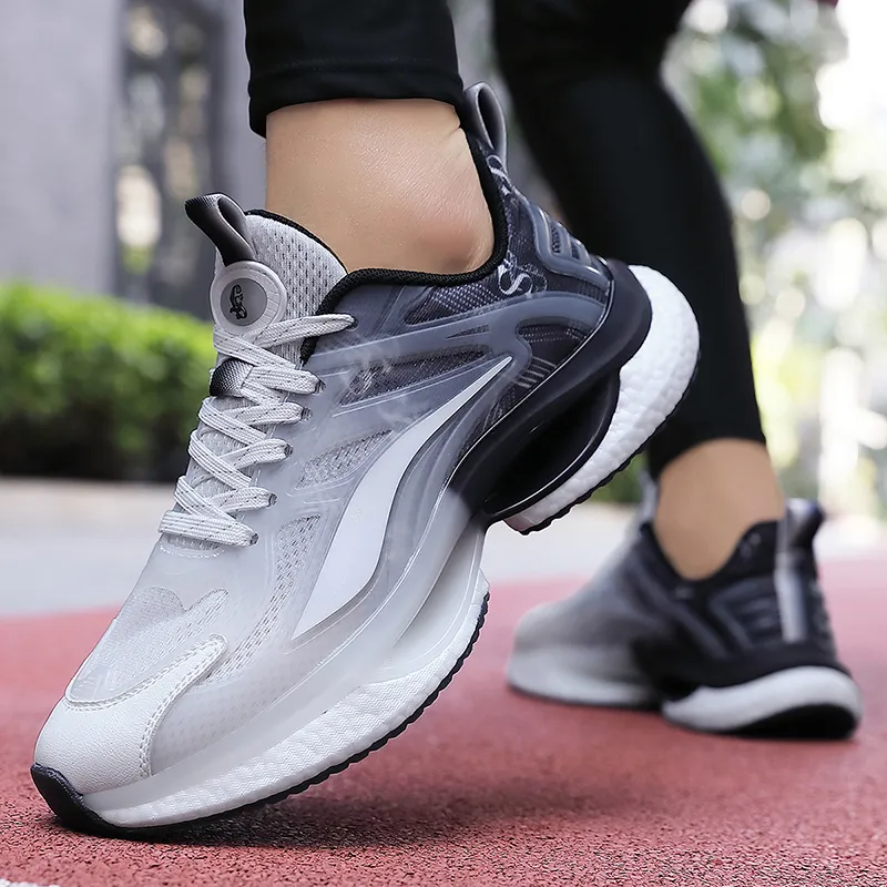 OFF WIERAH Slip Resistant Breathable Low Top Long Distance Running Running Shoes Unisex-12