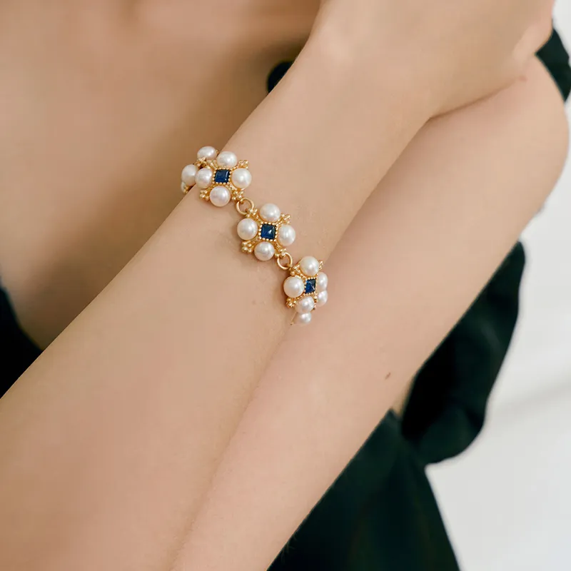 Loyc Freshwater Pearl Pearl Bracelets Women's Champagne Gold-4