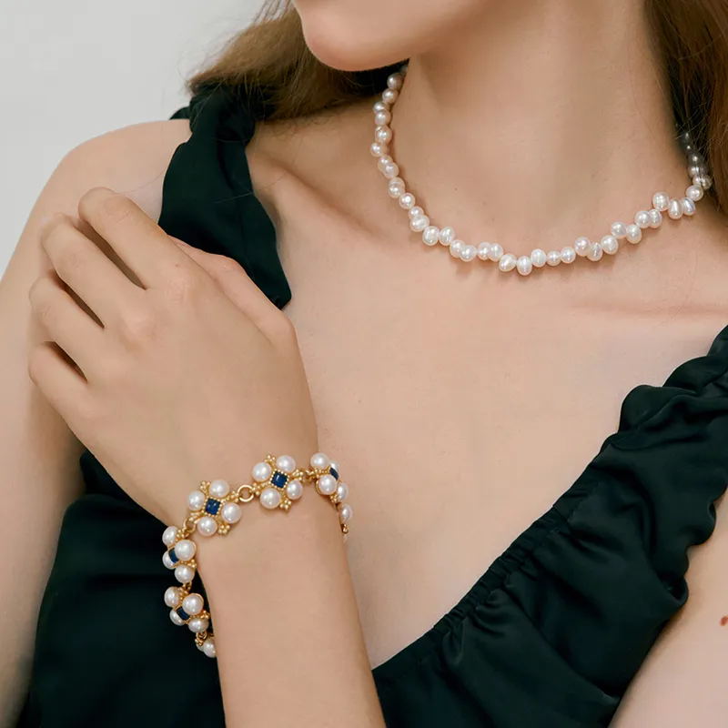 Loyc Freshwater Pearl Pearl Bracelets Women's Champagne Gold-2