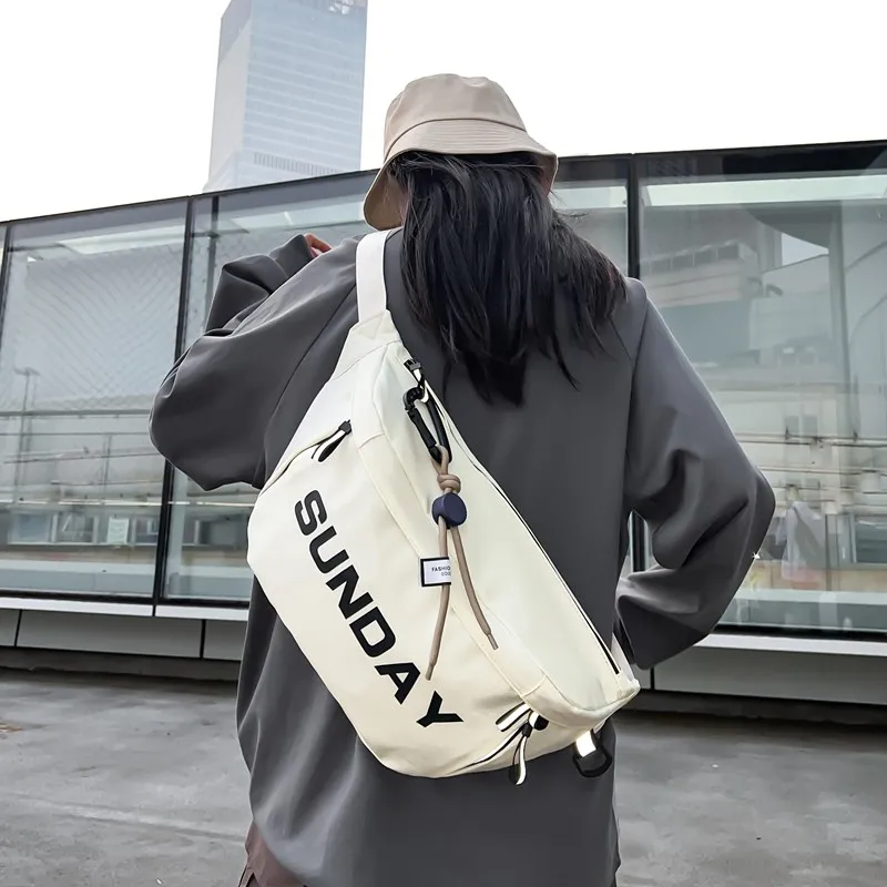 KAKAXI Oxford Shoulder Bag Crossbody Bag Regular Unisex Ecru Gray Black Neon Green Pink-1