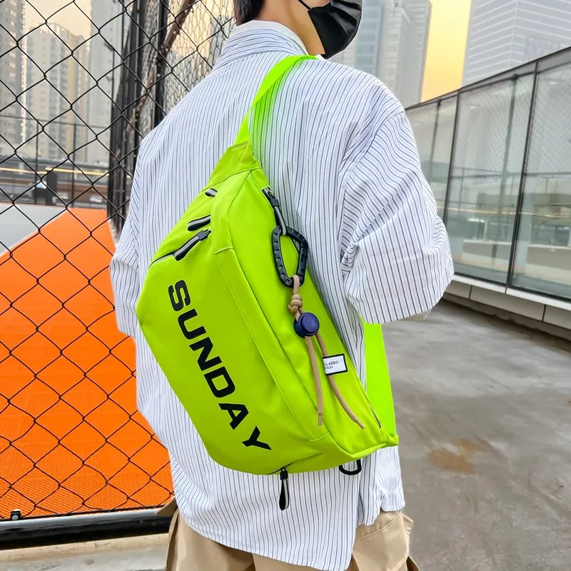 KAKAXI Oxford Shoulder Bag Crossbody Bag Regular Unisex Ecru Gray Black Neon Green Pink-9