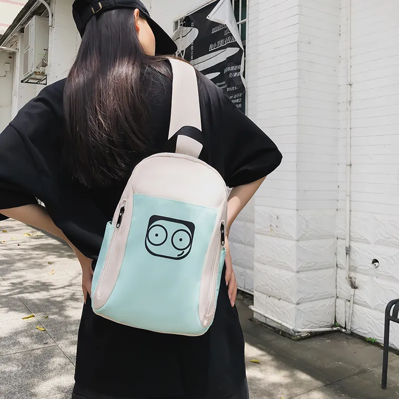 PULUWIRR Nylon Sling Bag Regular Unisex White/Black/Yellow/Green/Pink-26