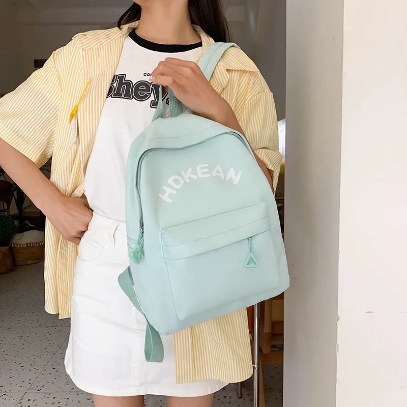 KAKAXI Nylon Backpack Unisex Black/Pink/Purple/Khaki/Green/White-10