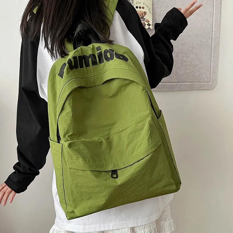 KAKAXI Nylon Backpack Unisex Black/White/Orange/Purple/Green-25