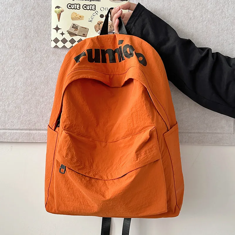 KAKAXI Nylon Backpack Unisex Black/White/Orange/Purple/Green-8