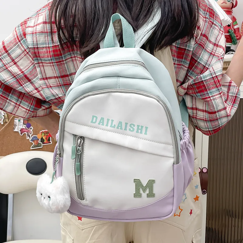 KAKAXI Nylon Backpack Regular Women's Black/Purple/Yellow/Green/Blue/Pink-12