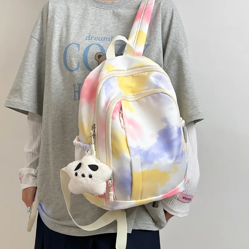 KAKAXI Nylon Backpack Women's Gray/Purple/Yellow/Blue/Pink-10