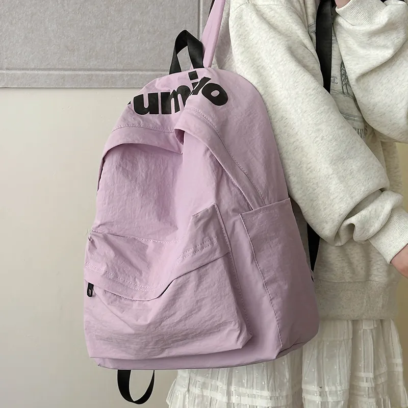 KAKAXI Nylon Backpack Unisex Black/White/Orange/Purple/Green-18