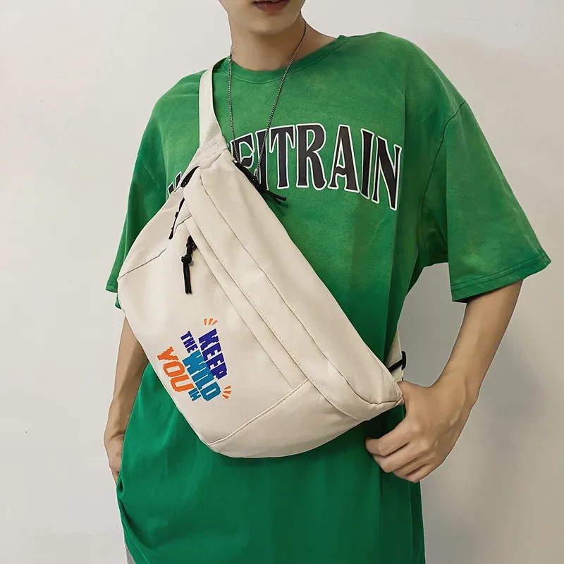 KAKAXI Nylon Sling Bag Crossbody Bag Shoulder Bag Fanny Pack Regular Unisex Black/White-10
