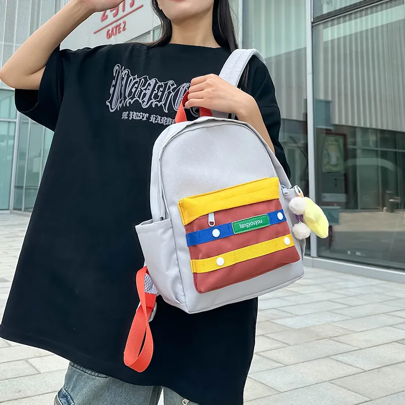 KAKAXI Nylon Backpack Unisex Black/Green/Gray/Purple/Pink/Yellow/Orange-11