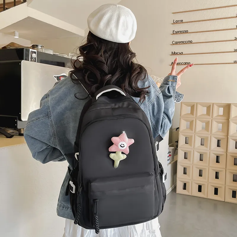 KAKAXI Nylon Backpack Unisex Red/Black/Yellow/Green/Pink-2