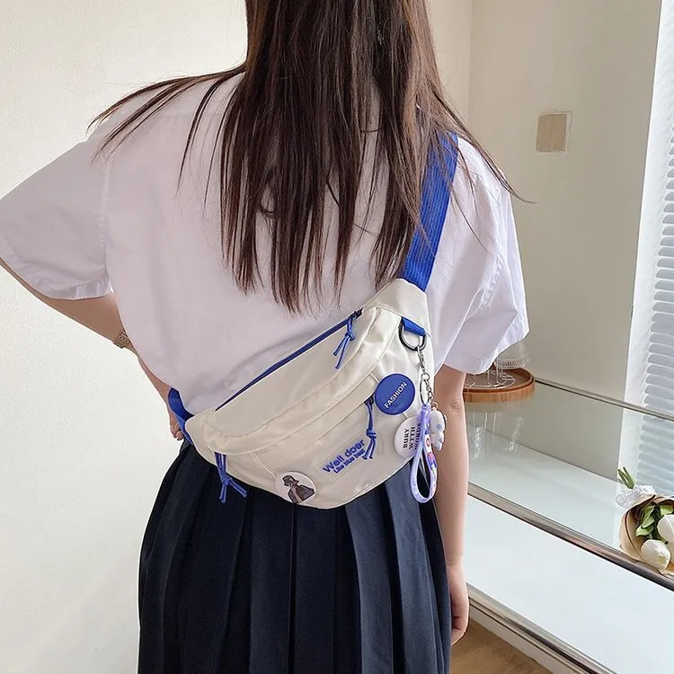 KAKAXI Nylon Sling Bag Shoulder Bag Crossbody Bag Fanny Pack Unisex White/Blue/Black-1