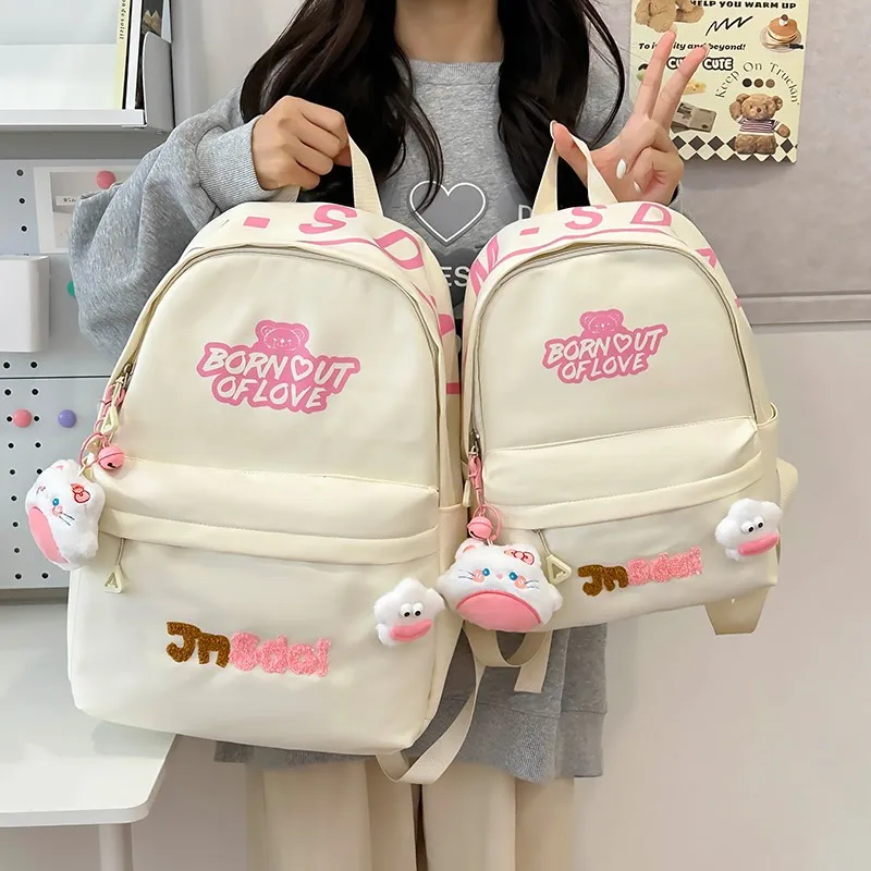 KAKAXI Nylon Backpack Black/White/Yellow/Green/Pink-3