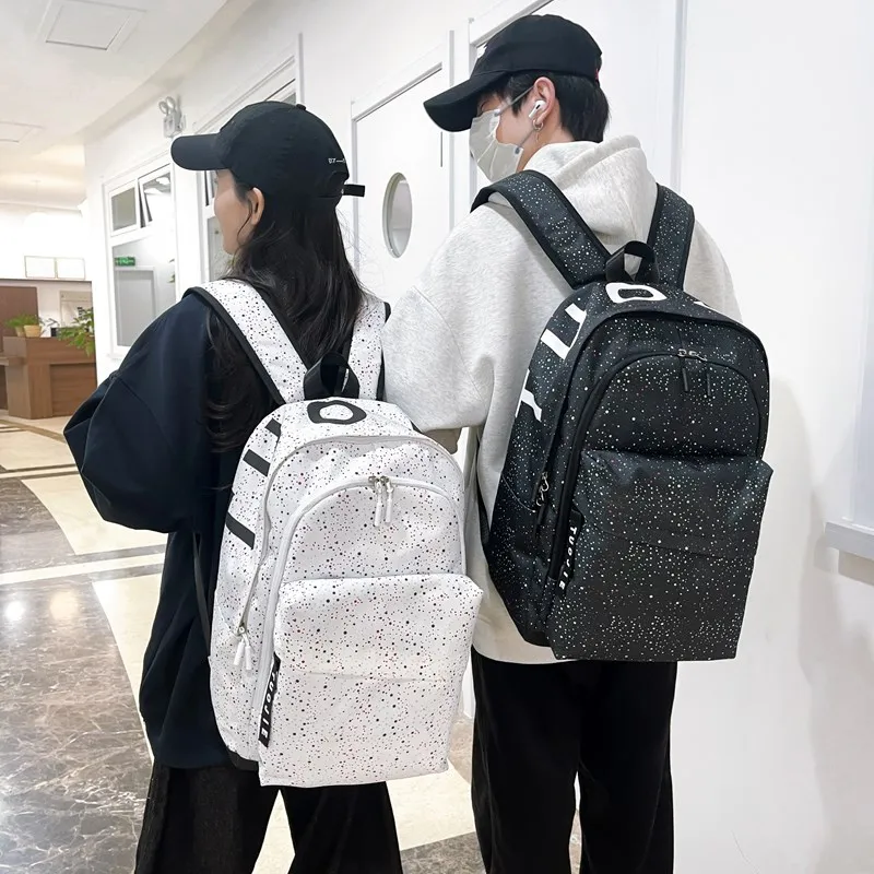 KAKAXI Oxford Backpack Unisex Black/White-7