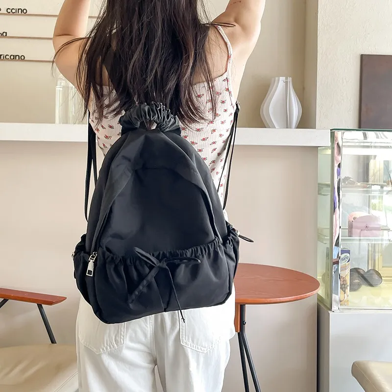 KAKAXI Nylon Backpack Regular Women's Black/Yellow/Blue-1