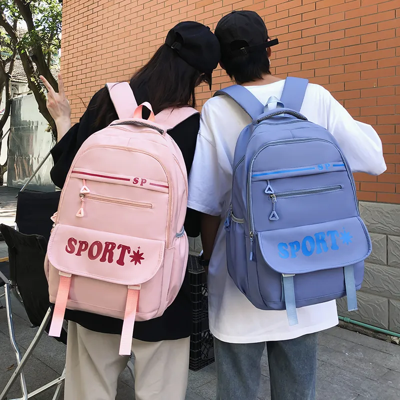 KAKAXI Nylon Backpack Regular Unisex Black/Purple/Blue/Green/Pink-12