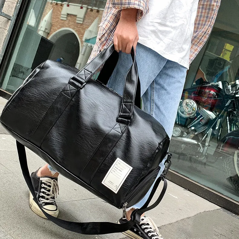 KAKAXI PU Shoulder Bag, Crossbody Bag, Gym Bag Unisex Black-5