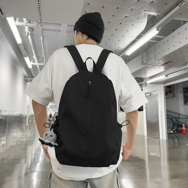 KAKAXI Nylon Backpack Regular Unisex Black/White/Pink/Red/Green-4