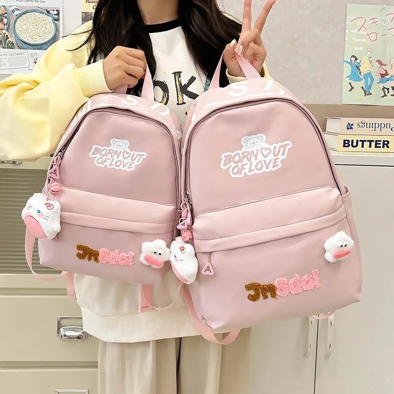 KAKAXI Nylon Backpack Black/White/Yellow/Green/Pink-9