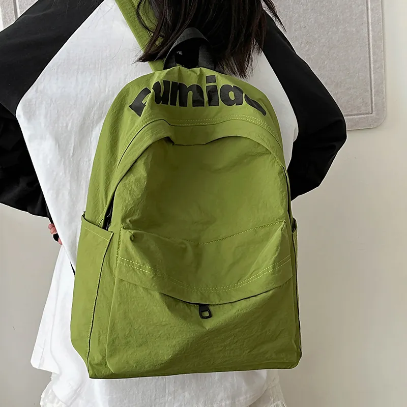KAKAXI Nylon Backpack Unisex Black/White/Orange/Purple/Green-24