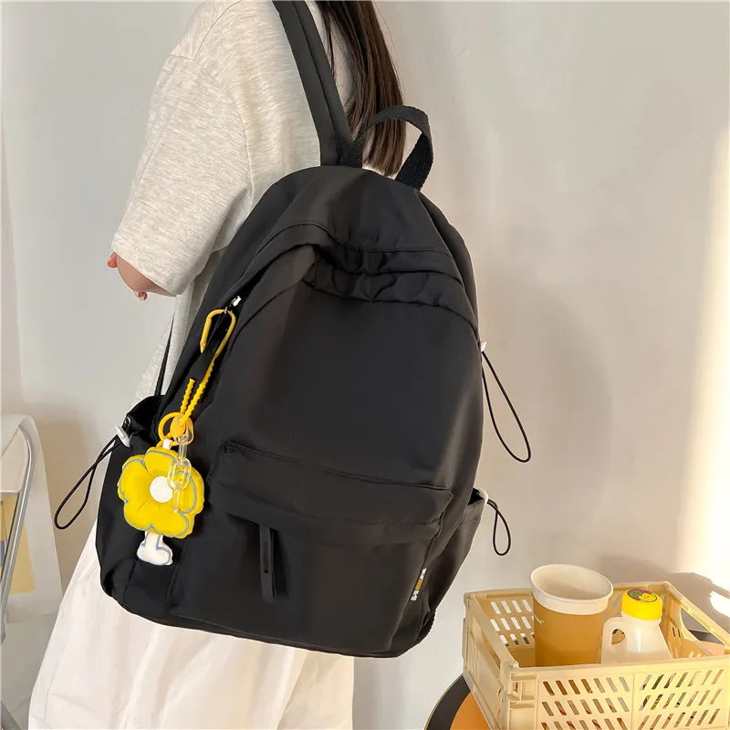 KAKAXI Composite Cloth Backpack Women's Black/White/Red/Green-3