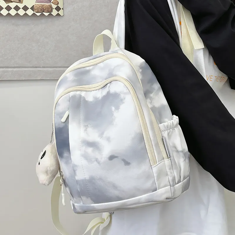 KAKAXI Nylon Backpack Women's Gray/Purple/Yellow/Blue/Pink-2
