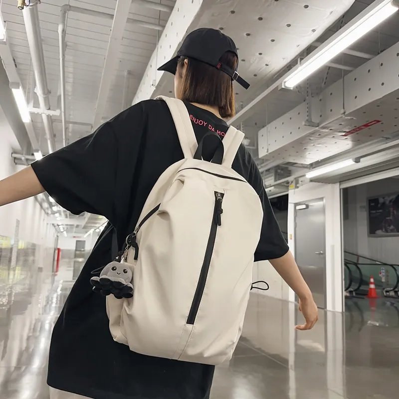 KAKAXI Nylon Backpack Regular Unisex Black/White/Pink/Red/Green-8
