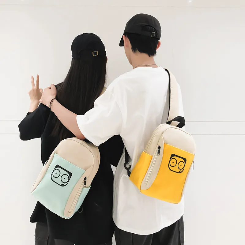 PULUWIRR Nylon Sling Bag Regular Unisex White/Black/Yellow/Green/Pink-18