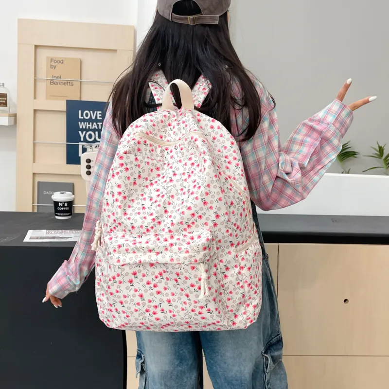 KAKAXI Nylon Backpack Women's Black/Pink/Purple/Yellow-8