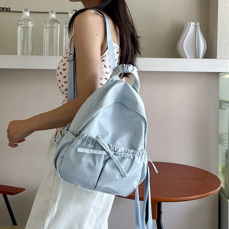 KAKAXI Nylon Backpack Regular Women's Black/Yellow/Blue-7