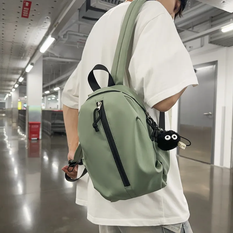 KAKAXI Nylon Backpack Regular Unisex Black/White/Pink/Red/Green-17