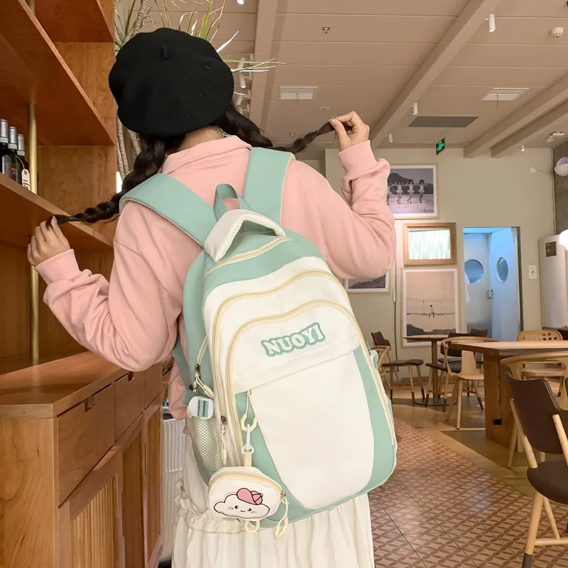 KAKAXI Nylon Backpack Unisex Black/Red/Purple/Coffee/Green-11