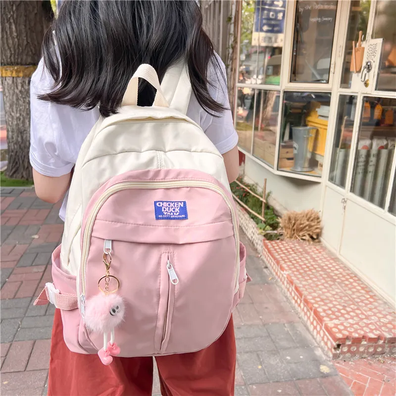 KAKAXI Composite Cloth Backpack Women's Pink/Blue/Green-7