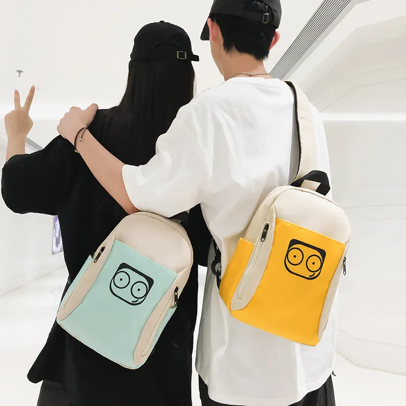 PULUWIRR Nylon Sling Bag Regular Unisex White/Black/Yellow/Green/Pink-15