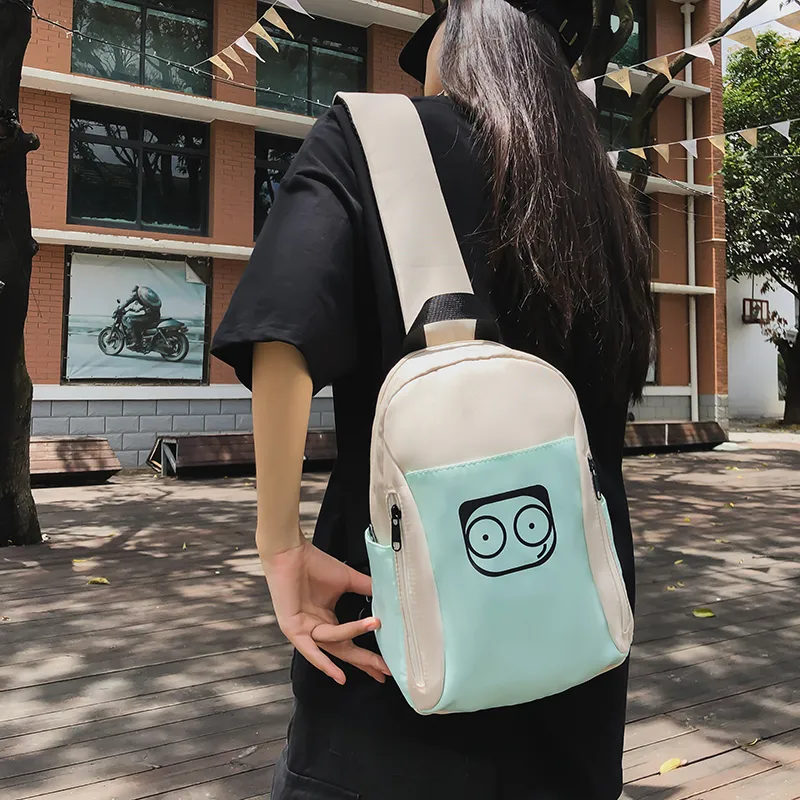 PULUWIRR Nylon Sling Bag Regular Unisex White/Black/Yellow/Green/Pink-23