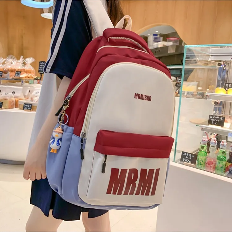 KAKAXI Nylon Laptop Backpack Unisex Black/Yellow Blue/Red Blue/Turquoise/Pink Khaki/Orange Blue-7