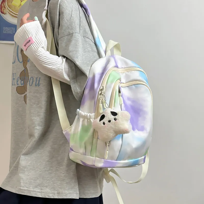 KAKAXI Nylon Backpack Women's Gray/Purple/Yellow/Blue/Pink-6